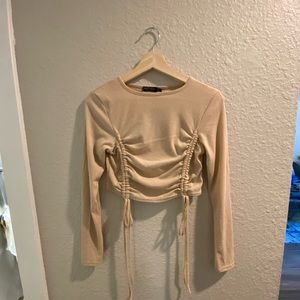 Ribbed long sleeve crop top
